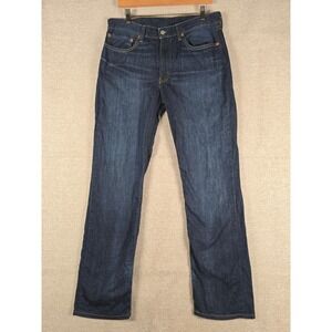 Levis 514 Straight Fit Mens Jeans 34x32 Dark Wash Indigo Blue Denim 100% Cotton